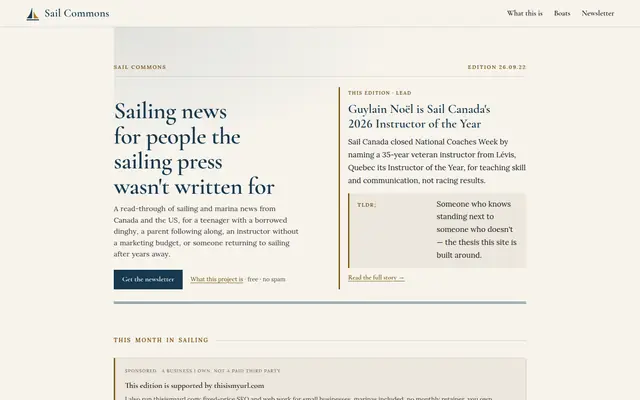 Screenshot of sailcommons.com